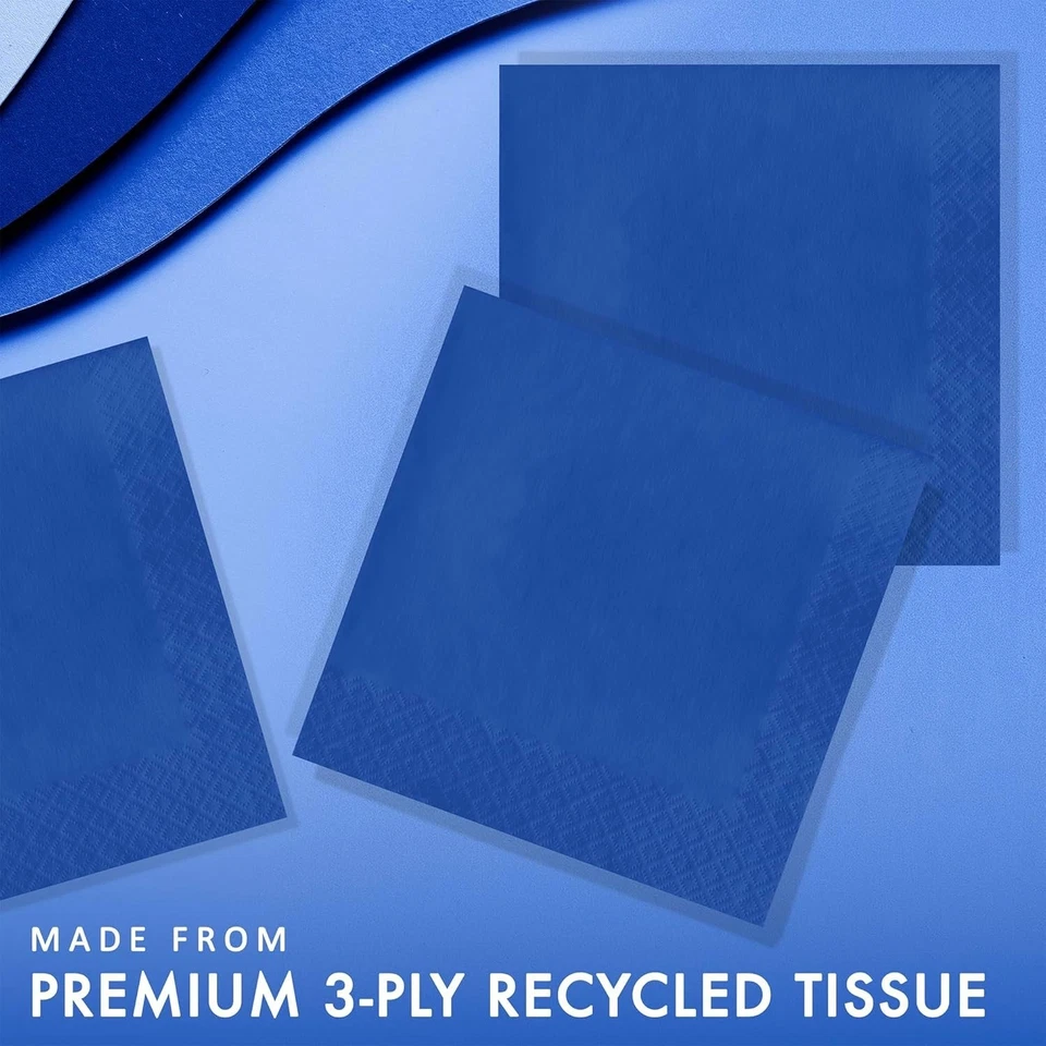 Creative Converting Touch of Color 3-Ply Paper Lunch Napkins, 50 Count, Cobalt - Image 2 of 4