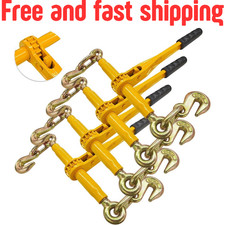 KJE 4Pack Ratchet Chain Binders 3/8'' - 1/2'', Heavy Duty Ratcheting Binder WLL