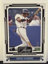 2 Panini Three and Two Deion Sanders /99 Atlanta Braves Rare SP #24 and #72