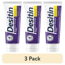 3 pack Desitin Maximum Strength Diaper Rash Cream, 40 Zinc Oxide, 4.8 oz