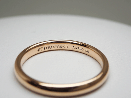 Tiffany & Co. Wedding Band Ring #50 US 5.5 18K RG Rose Gold 750 2.5mm Wide 1844 - Picture 4 of 6