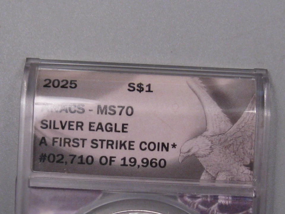 2025 Silver American Eagle ANACS MS70 First Strike .  #12 - Image 2 of 4
