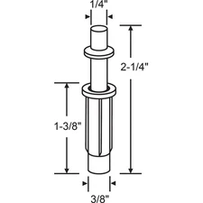 GRAINGER APPROVED 2-110 Plunger Pin, 3/8 in W, 2 1/4 in L, White 448R71