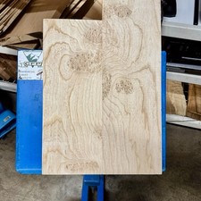 Burl Figured Swamp Ash Body Blank Guitar KD 1.75" x 15" x 22-19" Burly Light