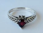 Beautiful Art Deco Style Sterling Silver 925 Ruby Vintage Ring Size 8.5 19 mm