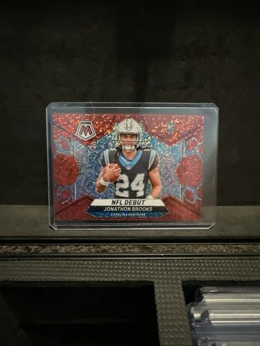 Jonathon Brooks 2024 Panini Mosaic NFL Debut Rookie RC Red Sparkle #276 Panthers