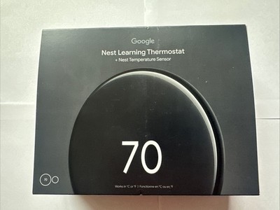 Google Nest Learning Thermostat (4th gen) w/ Temperature Sensor (2nd gen) Black