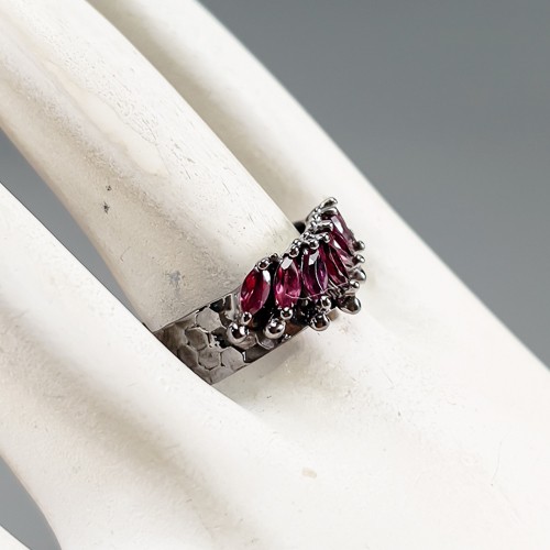 Vintage Natural Rhodolite Ring 925 Sterling Silver Size 9 /B-R4063 - Picture 3 of 5