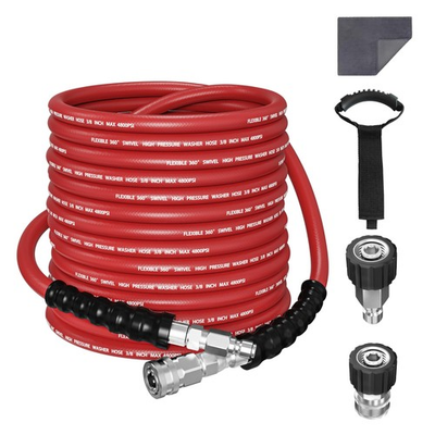 #ad ® 3 8 Pressure Washer Hose 50FT Hot Water Commercial Grade 4800PSI Steel Wi... $96.86