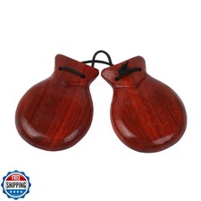 1 Pair of Rosewood Castanets Professional Portable Castanet Clapper Suitable