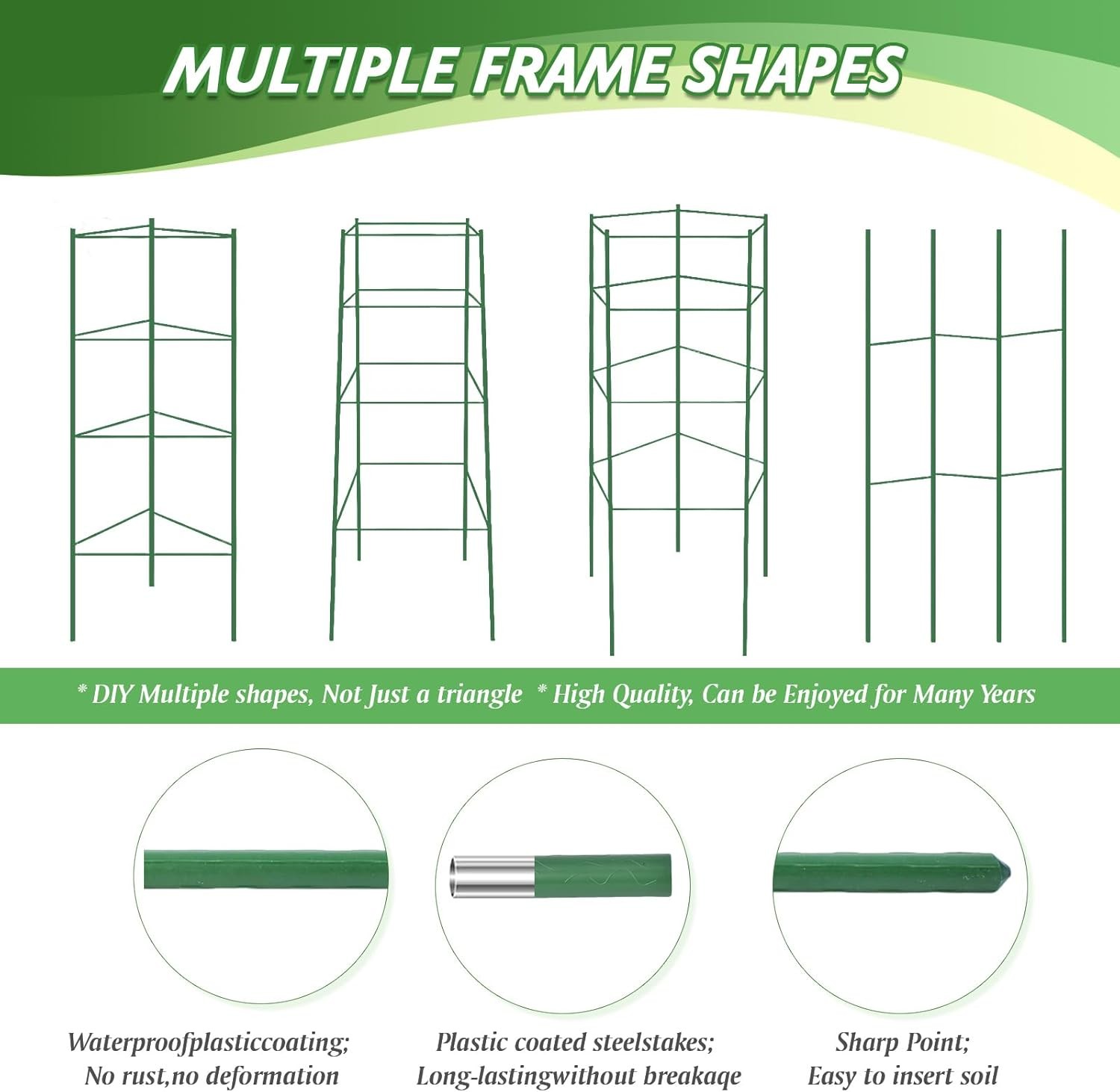 6 Pack Tomato Cage for Garden & Pots, Rust-Resistant Tomato Stakes Plant Cage Tr