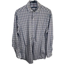 Tommy Hilfiger Regular Fit Dress Shirt Mens M 15 15 1/2 32-33 Plaid Button Down