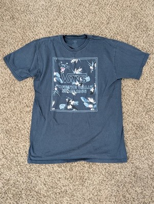 Vans Off The Wall Men's T-Shirt Medium Navy Floral Panther Graphic Cotton
