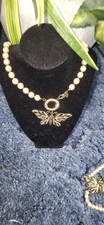 Retired Kirks Folly Wings of Love Butterfly Knotted Faux Pearl & AB Necklace.