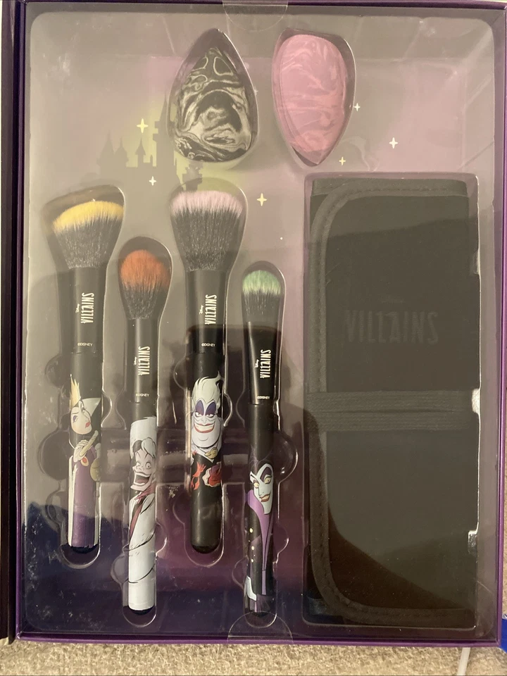 Juego de brochas y esponjas mezcladoras Disney Villians con estuche de viaje nuevo en caja ¡Increíble! Foto 3 de 4