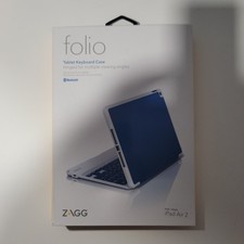 ZAGG Folio Case, Hinged with Bluetooth Keyboard for iPad Air 2 - Blue
