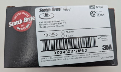 3M Scotch-Brite Roloc EXL Unitized Wheel TR 3'' (10 Pack) - Free Shipping!
