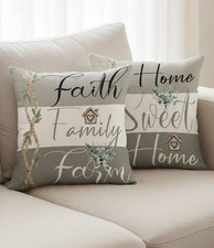 2 X Dekorative Kissenhüllen Kopfkissenbezüge 4040 cm Home Family Druck