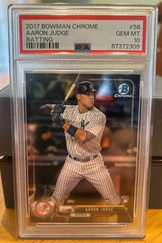2017 Bowman Chrome - Aaron Judge #56 White Pinstripe Jersey (RC) PSA 10