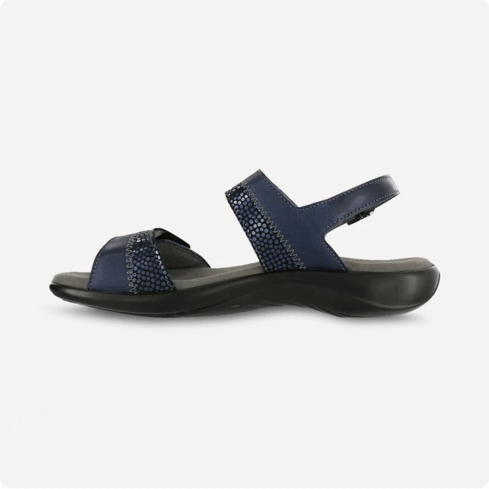 ($159) New SAS Nudu Women's Navy Black Heel Strap Sandals Size 8 - Image 2 of 4