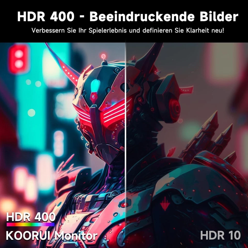 Monitor para juegos KOORUI 27 pulgadas, QHD 2560x1440p, 200 Hz, 1 ms rápido IPS, HDR400,...  - Imagen 2 de 4