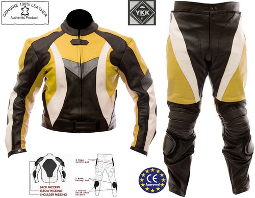 DYNAMISCHE FARBPALETTE HERREN MOTORRAD / MOTORRAD LEDERJACKE HOSE ANZUG - Bild 3 von 9