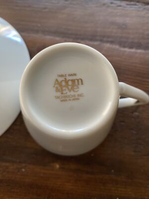 Tachikichi Adam and Eve Table Ware Cup and Saucer Set of 8 New in