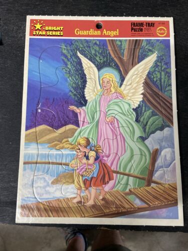 Vintage GUARDIAN ANGEL Frame-Tray Puzzle 12-Piece Bright Star Series. Excellent! - Picture 1 of 4