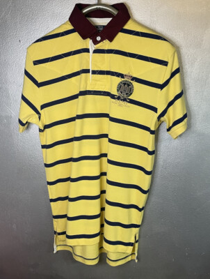 Vintage Polo by Ralph Lauren Rugby Shirt Mens Medium Yellow Stripe