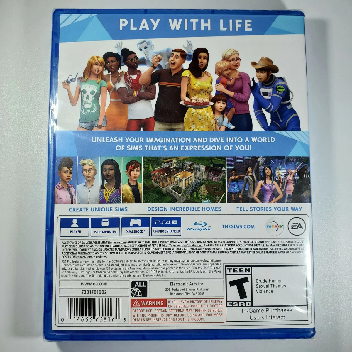 The Sims 4 Sony PlayStation 4 PS4 BRAND NEW Sealed Blue Background FREE  SHIP