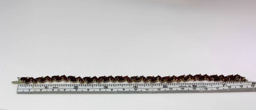 Precioso brazalete de granate de pera de plata esterlina y corte redondo 7,5"" - 5760 - Imagen 5 de 8