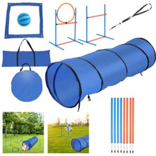 Hunde Agility Hürdenset Sprungreifen Set Indoor Hundetraining Hundesport 5-tlg