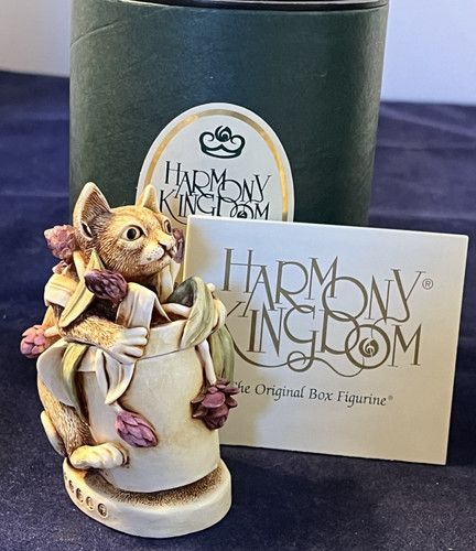 Harmony Kingdom~ ALGENON  ~Cat in Flower Pot~UK Made~NIB~V 1~Nice Color~Pete Sgn