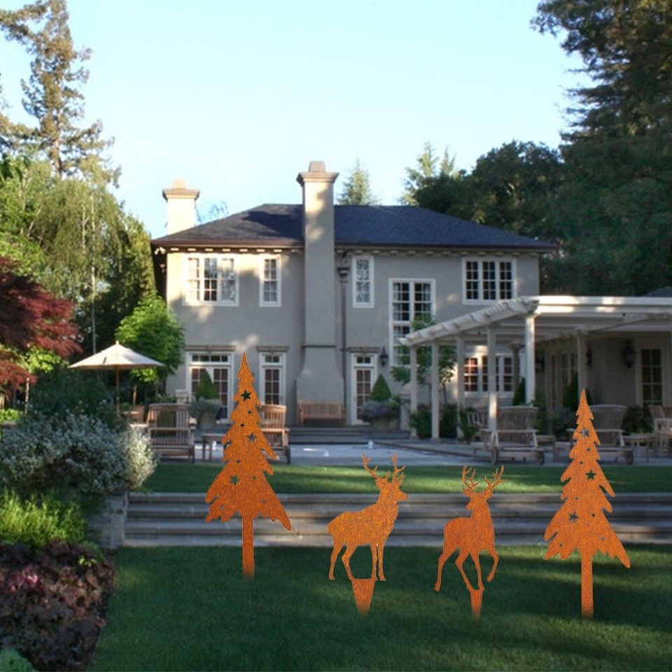 Beautifully Crafted Metal Deers Perfect for Outdoor Christmas Displays