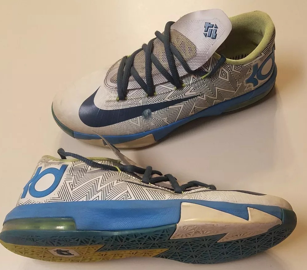 NIKE KEVIN DURANT KD VI GS PURE PLATINUM NIGHT FACTOR BLUE VOLT
