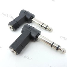 3.5mm Female Jack to 6.35mm 6.5 Male Jack Cable Converter L Connector Plug 14H