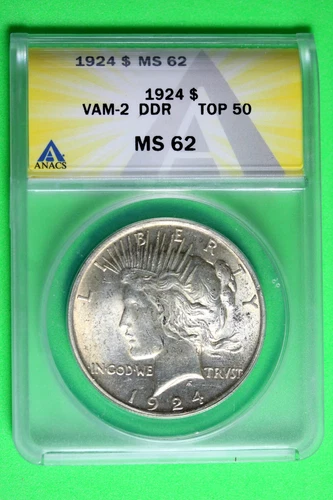 1924 DDR ANACS MS62 Peace Dollar #B35589