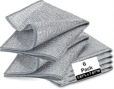 6PCS Wire Dishwashing Rags for Wet and Dry, Multipurpose Wire Dishwashing Rag