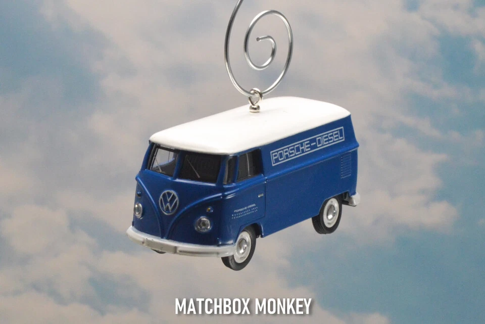 Furgoneta panel Volkswagen VW azul adorno de Navidad personalizado Porsche diésel entrega Foto 3 de 4