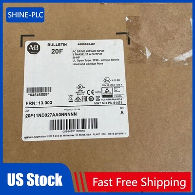 NEW AB 20F11ND027AA0NNNNN 20HP PowerFlex 753 VFD AC DRIVE