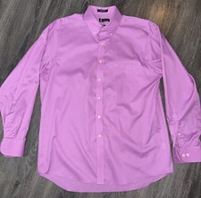 Chaps 17 34/35 Classic Fit Purple Pink Button Down Long Sleeved