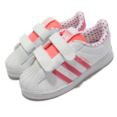 adidas Originals Superstar CF I White Pink Strap Toddler Infant Casual  GY3338 | eBay