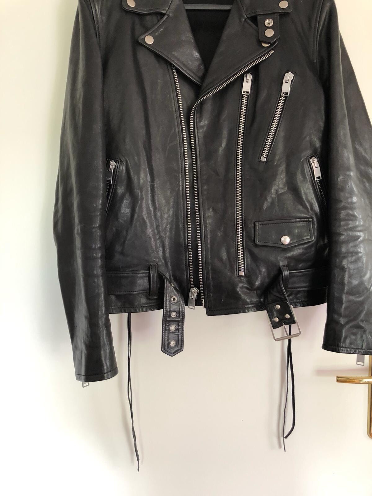 Giacca in pelle Saint Laurent L17 Hedi epoca FW12 13