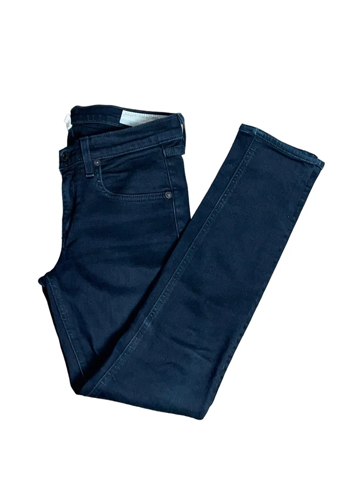 Rag & Bone Coal Dark Blue Cropped Skinny Jeans Women's Style # W1502K520 Size 25 - Image 2 of 4