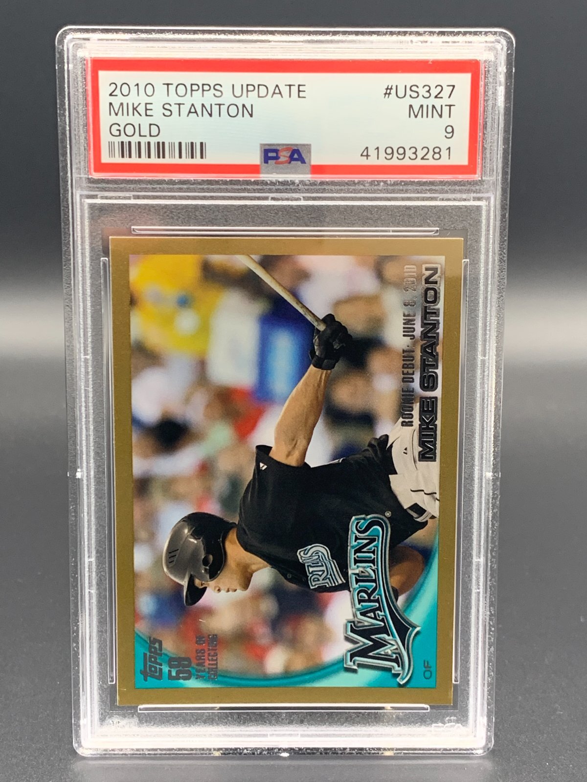 2010 Topps Update Gold #US327 Giancarlo Stanton PSA 9 Rookie Serial Numbered