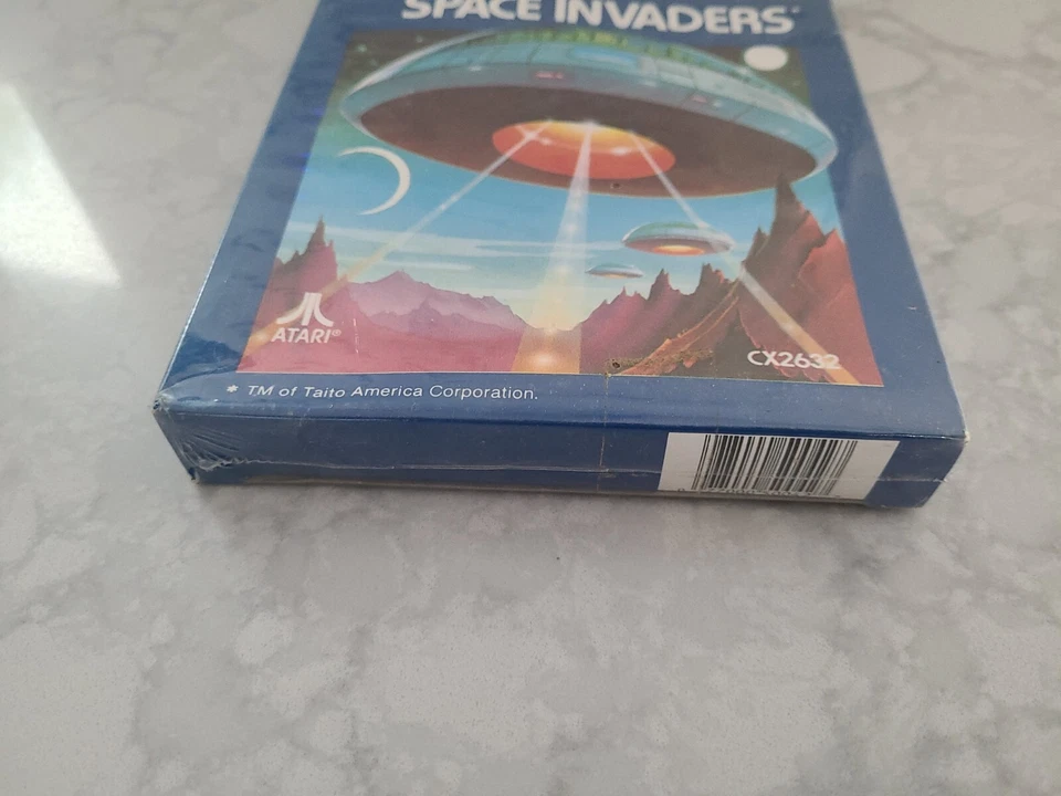 Space Invaders Atari 2600 Sealed NSIB New CX2632 Blue Box Hang Tab Grade WATA  - Image 2 of 4