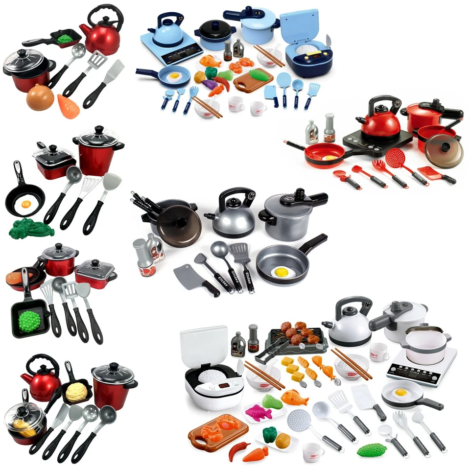 TIKTAKTOO Kinder Geschirr Puppen Küche Spielzeug Puppengeschirr Topfset Kochset Spielküche