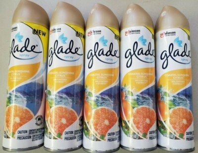 5 Glade Limited Edition ~ COASTAL SUNSHINE CITRUS Air Freshener Spray 8 OZ