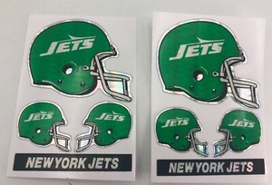 (6)x New York Jets NFL Football Helmet Logo Hologram Card Stickers