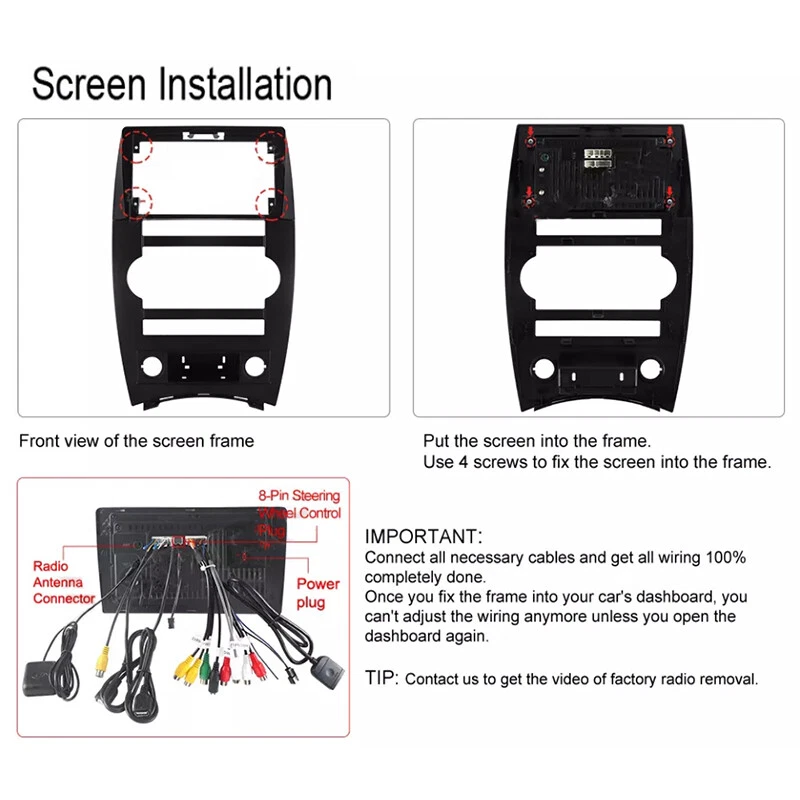9'' 4+64GB For Jeep Commander 2005-2007 Car Radio Carplay Android 13 Stereo GPS - Imagen 3 de 4